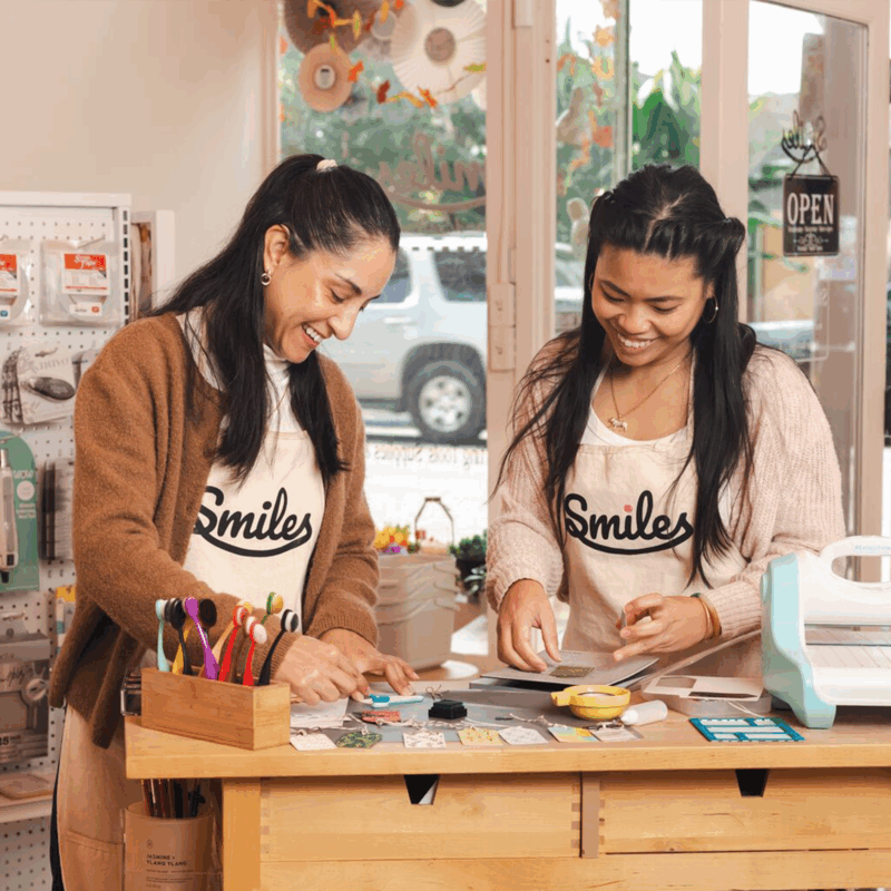 Smiles Handcrafted co-founders Jennifer Lopez (left) and Sophiana Pich opened their shop on MLK Jr. Way earlier this year.